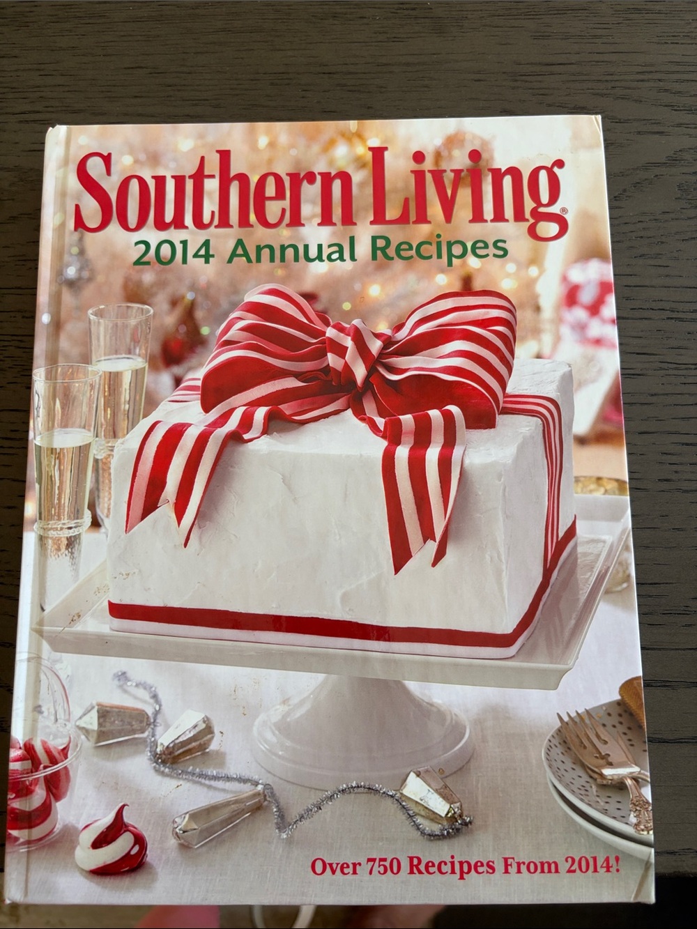 Southern Living Cookbook with White Cover and Red Ribbon